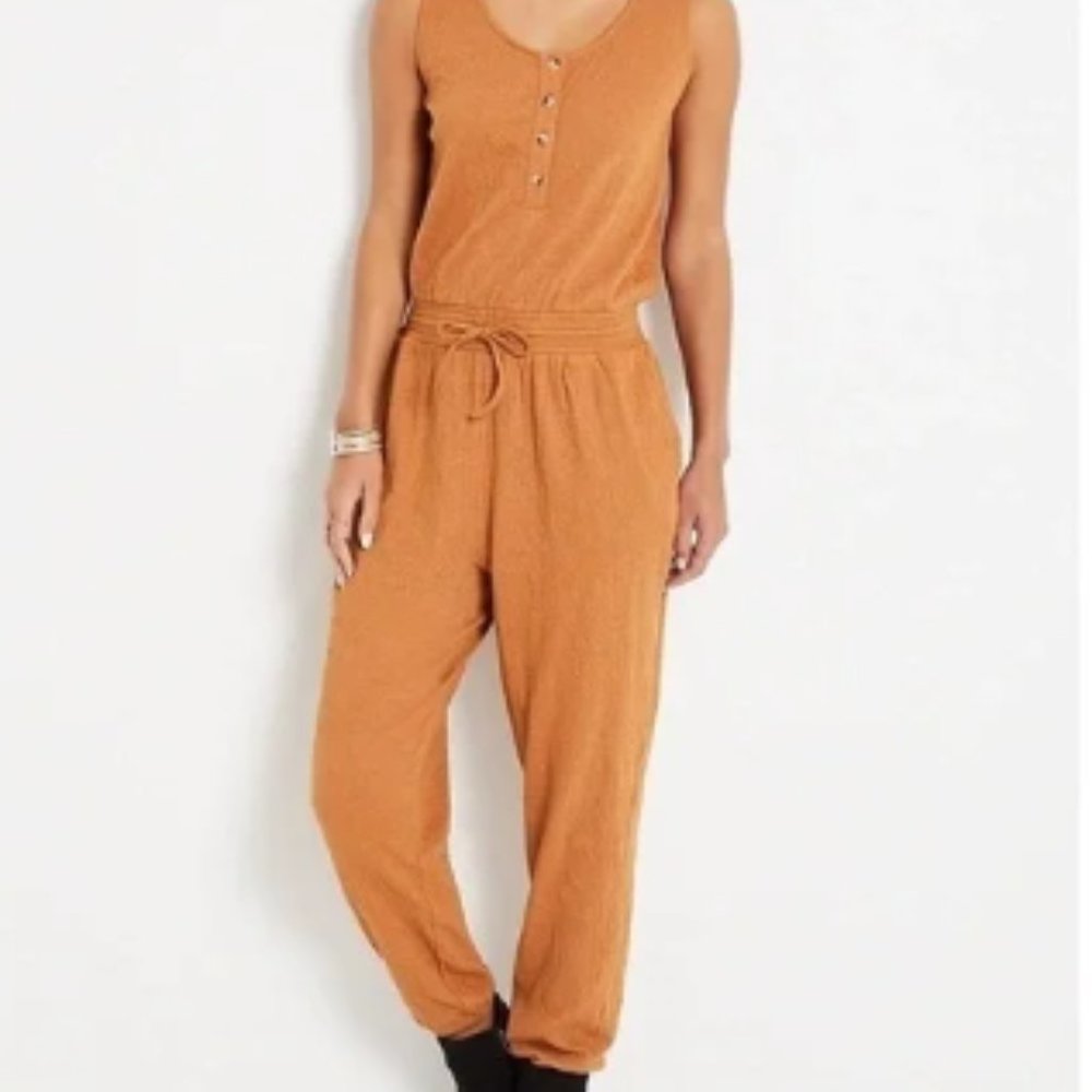 Maurices Lightweight Gold Drawcord Waist Pocket Jumpsuit With Tags Size M